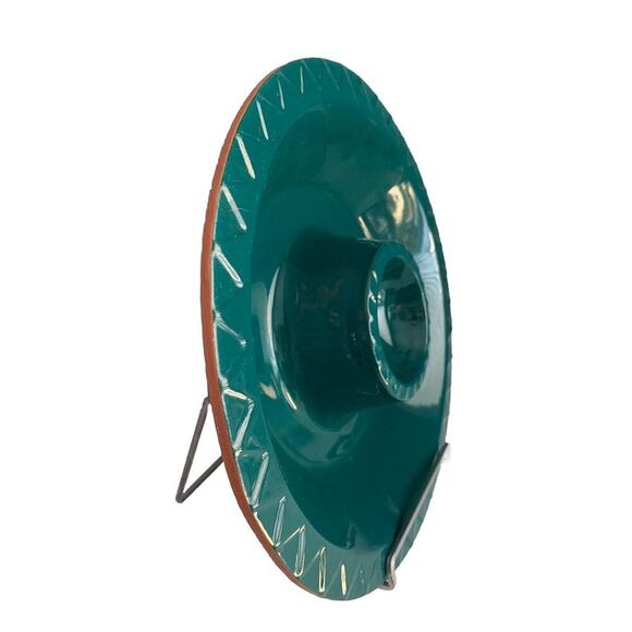 Terra Cotta Chip Dip Serving Bowl by Mexican Fiesta Party Bowl Green Southwest - Picture 4 of 12